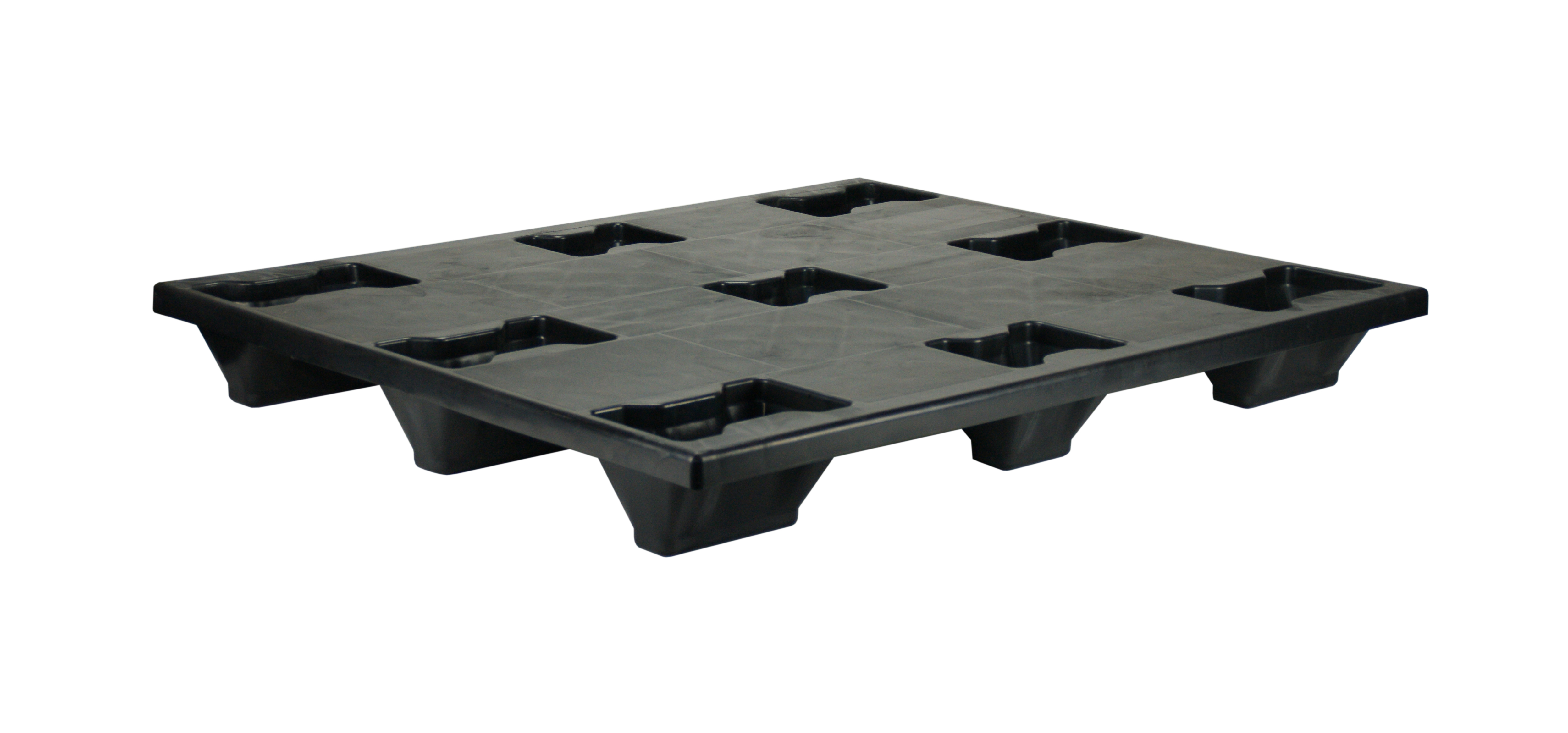 Palette schwarz mit Stapellöcher - Maße 1000 x 1200 mm
