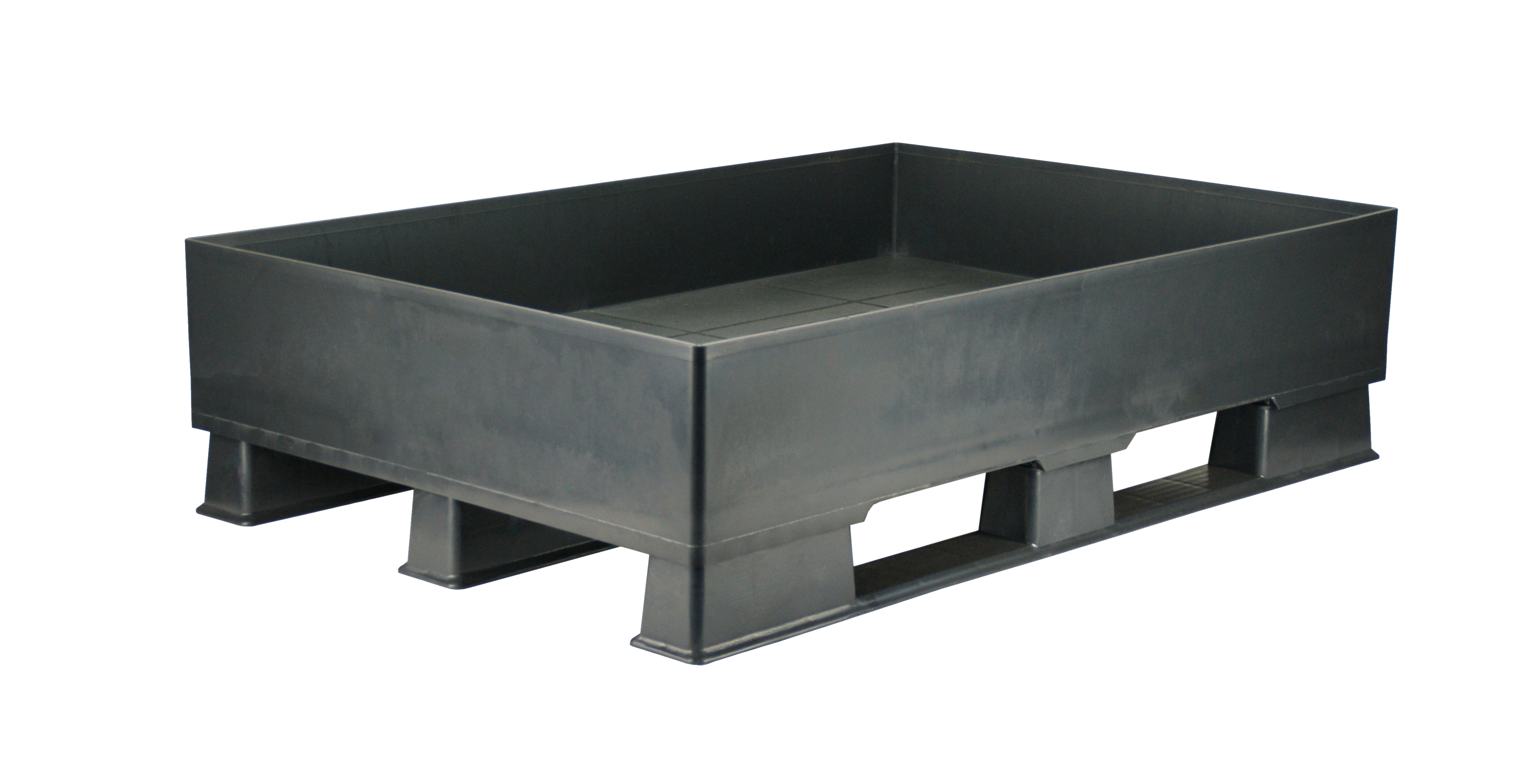 Palette mit integrierter Wanne in schwarz